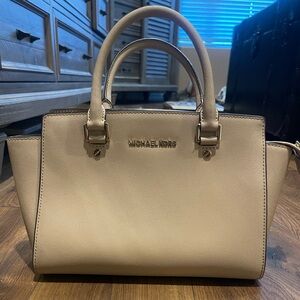 Michael Kors Beige Satchel Bag